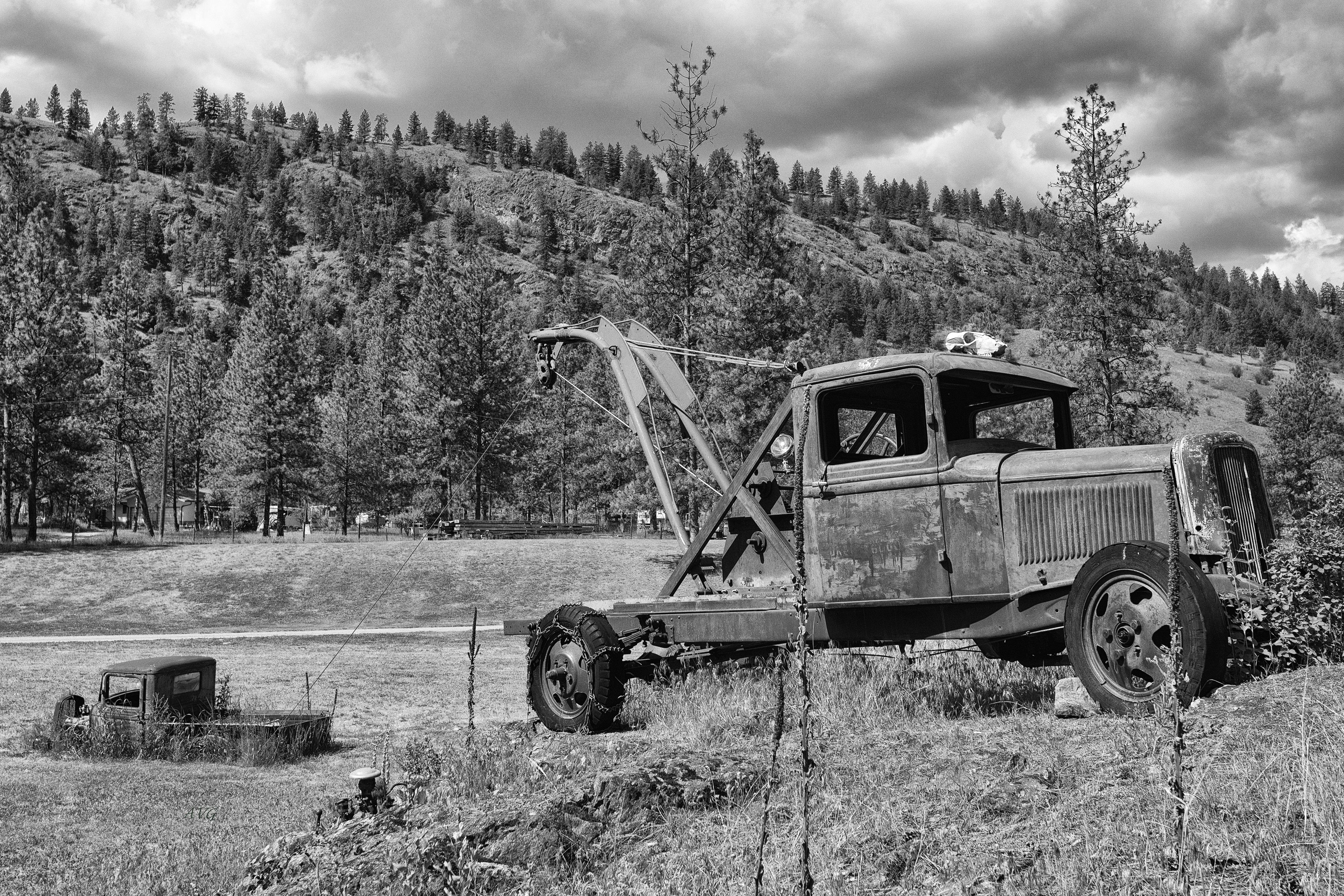 Professional towing service vehicle on the road